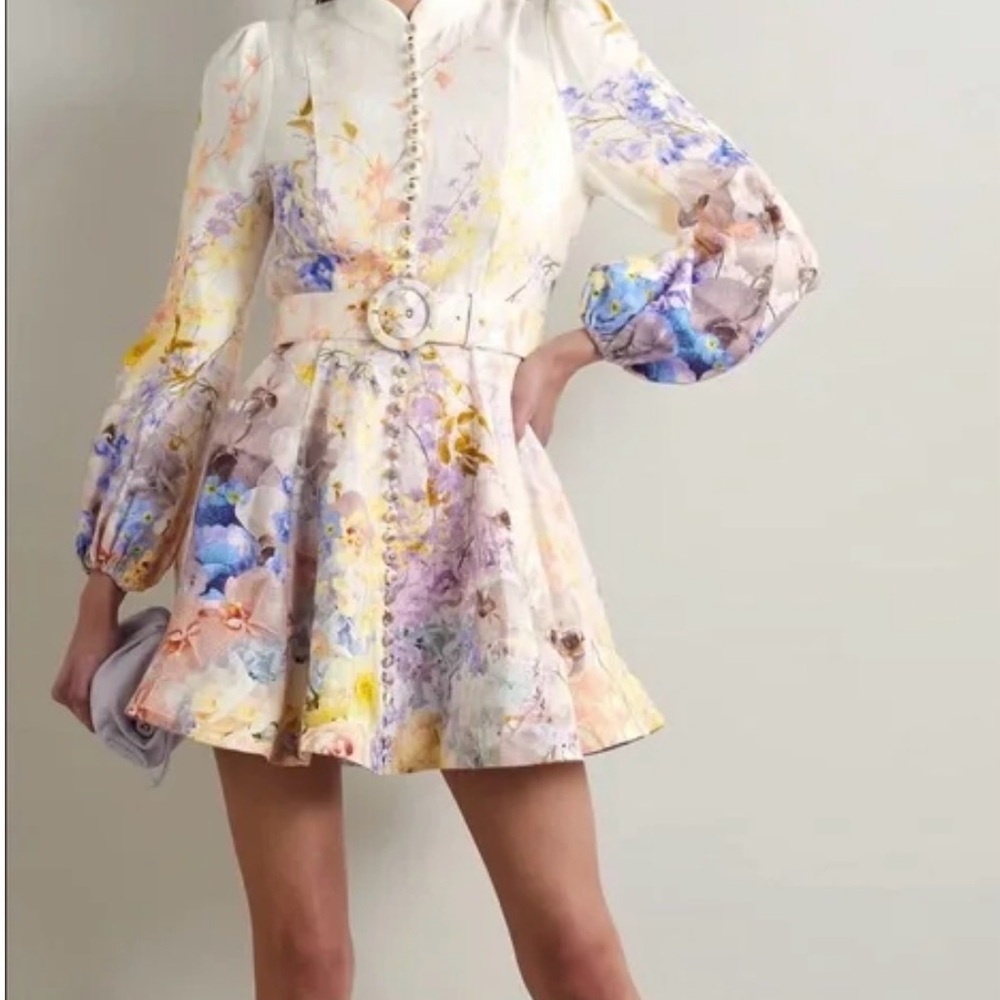 Zimmerman Rythmic Linen Floral Dress. Size 0/XS. Like New condition.